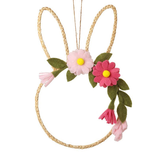 Heaven Sends - RABBIT HANGER WITH FELT FLOWERS