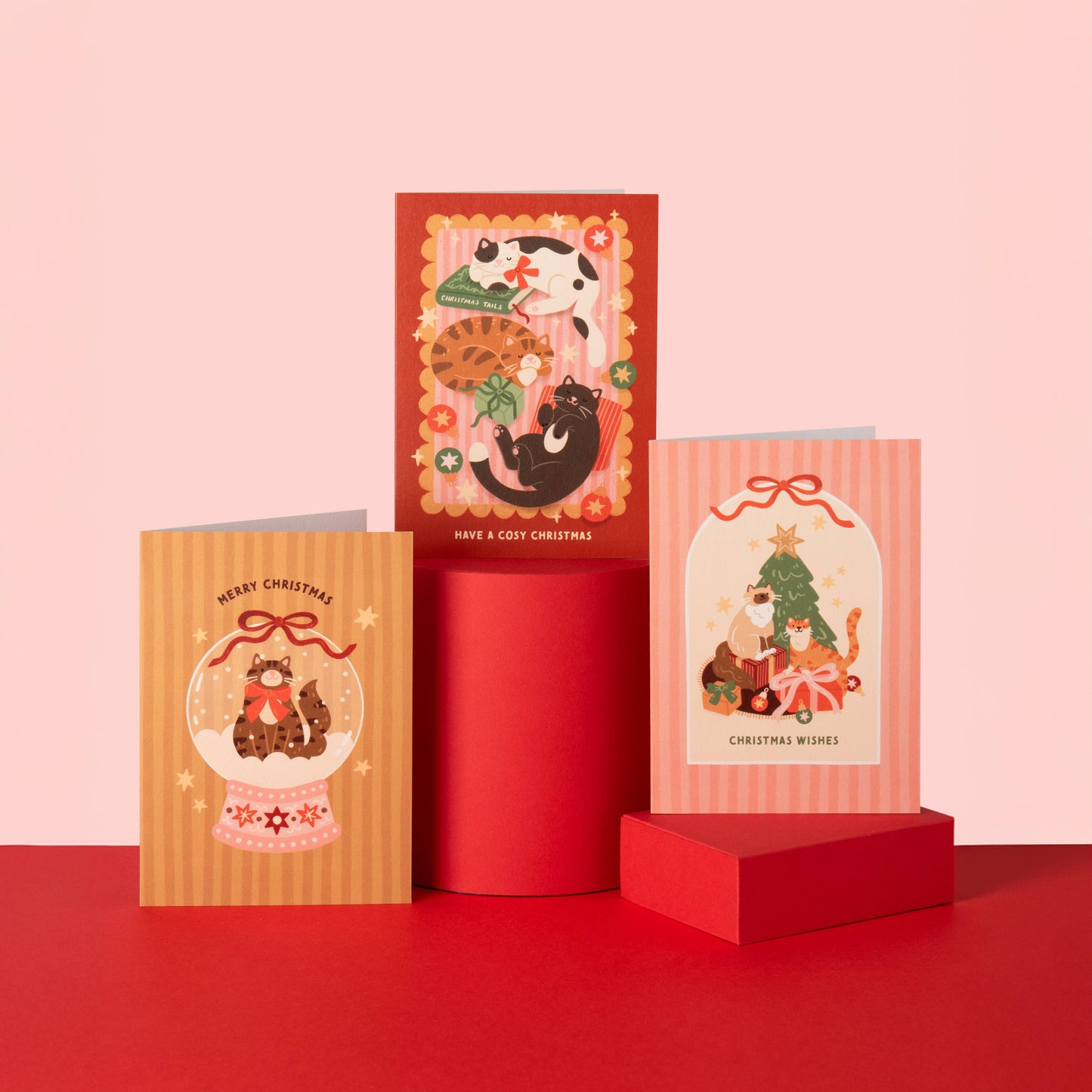 Hopscotch Paper Co. - Christmas Cats, Boxed Christmas Card Packs