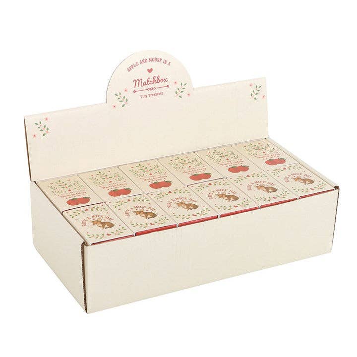 Glass Apples and Mice Tokens in gift box  - teacher gifts