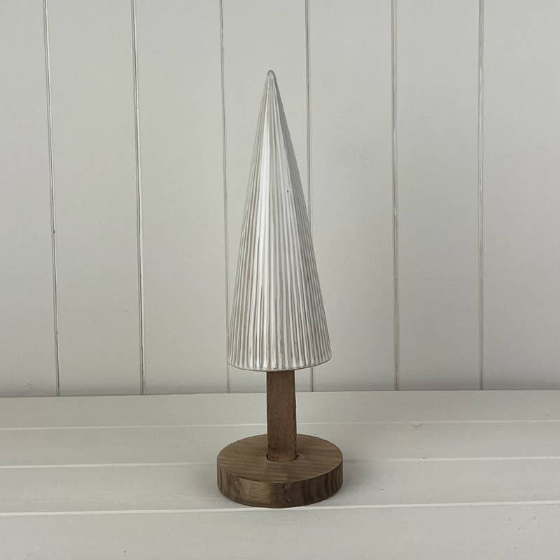 Satchville - Glazed Ceramic Tree Ornament With Textured Detail