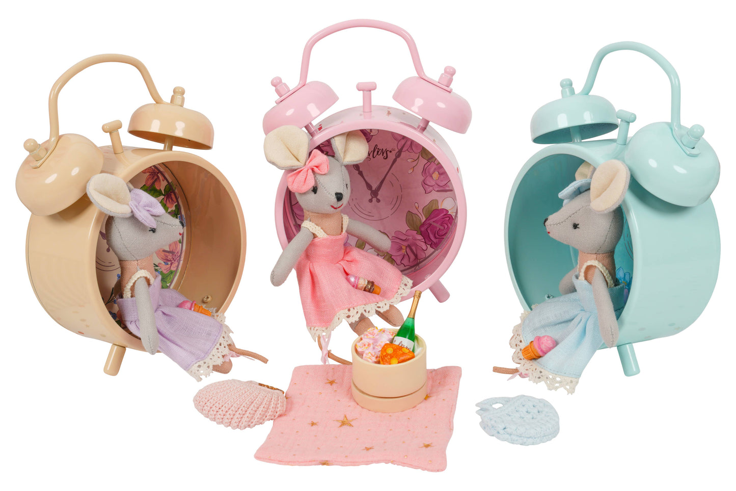 LEVLOVS - Twin Bell Alarm Clock Pink