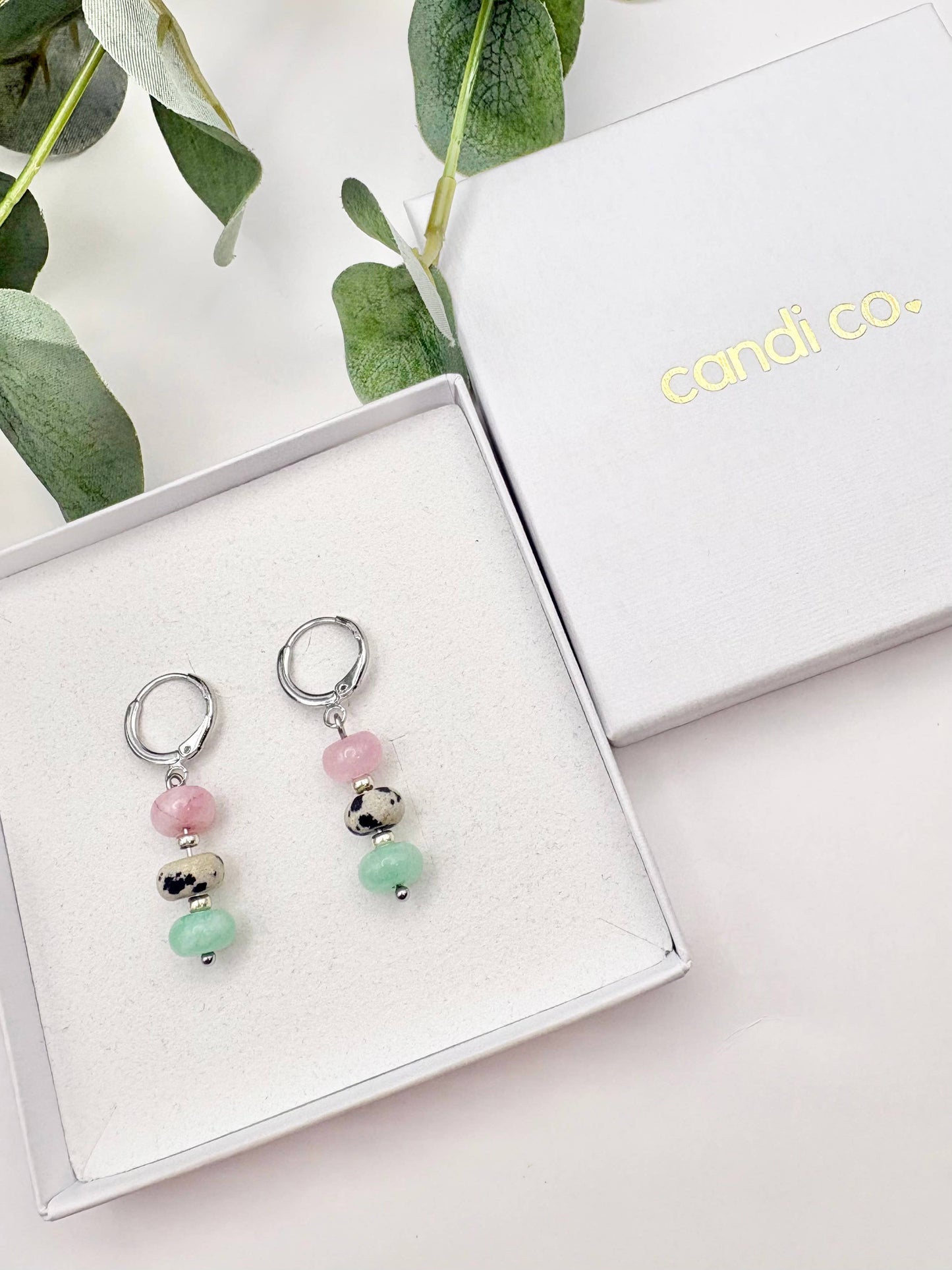 Candi Co Jewellery - Pastel Candy Huggie Hoop Earrings - Silver-Plated