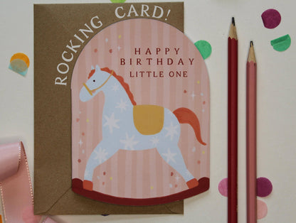 Ellice Owens Designs - Rocking Horse Birthday Card – First Birthday Little One