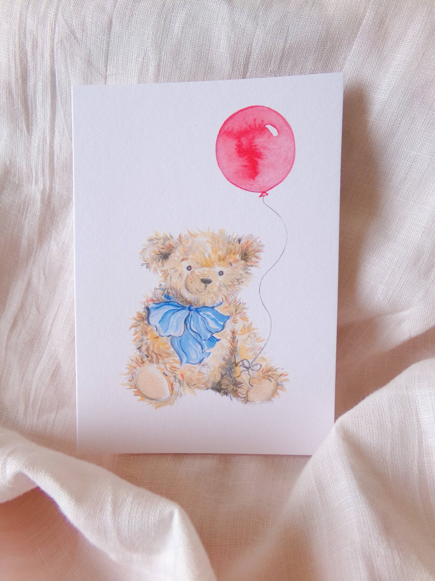 La la lu - Teddy Bear Blue Greeting Card