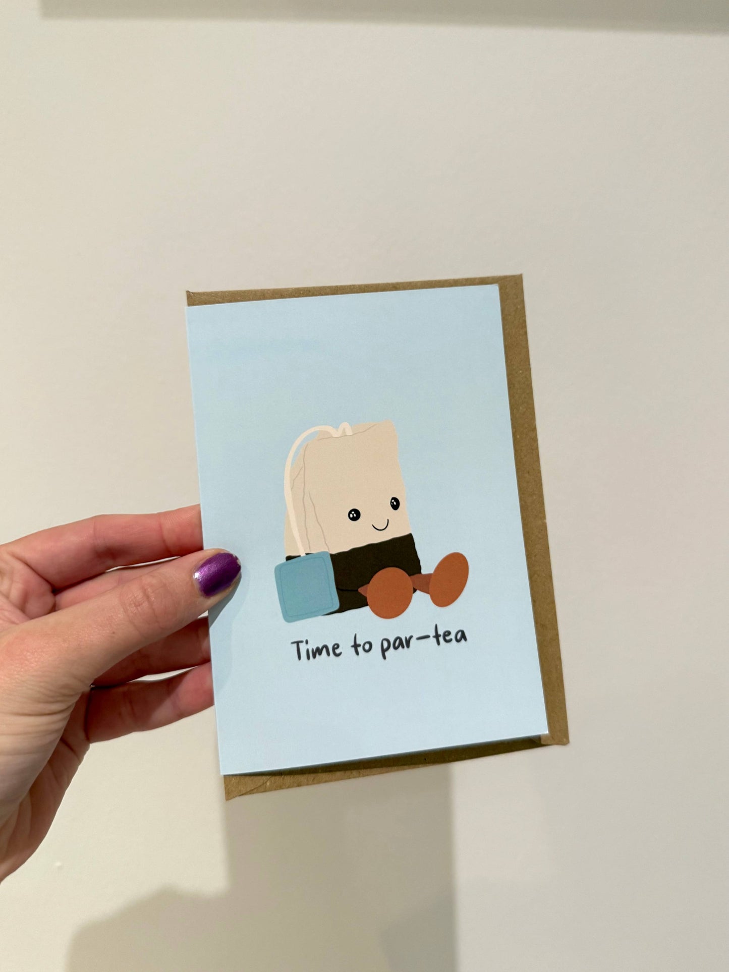Gallerybylara - “Time to par-tea" birthday card. Teabag. A6 - Jellycat inspired