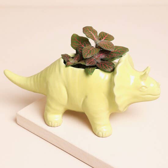 Lisa Angel - Yellow Triceratops Dinosaur Planter