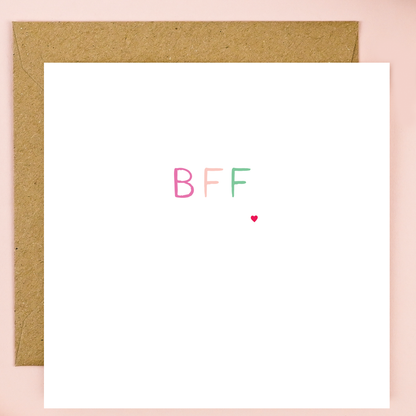BFF Multicoloured Eco-Friendly Friendship Card