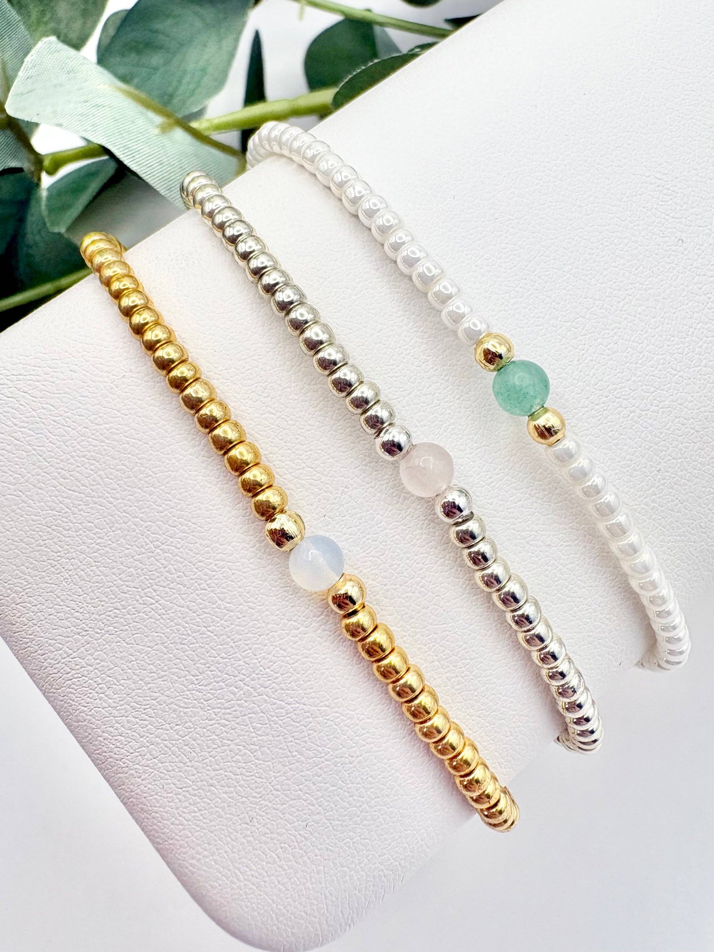 Candi Co Jewellery - Pastel Gemstone Seed Beaded Bracelet