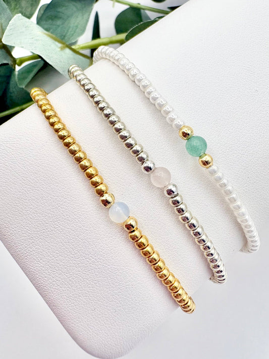 Candi Co Jewellery - Pastel Gemstone Seed Beaded Bracelet