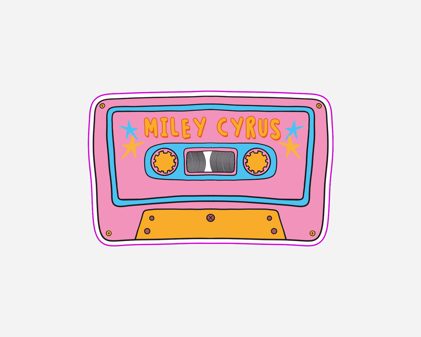 Danni Boden Designs - Miley Cyrus Cassette Tape Sticker