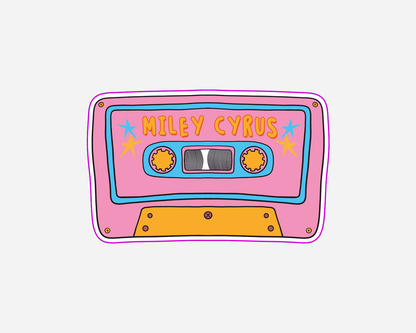 Danni Boden Designs - Miley Cyrus Cassette Tape Sticker