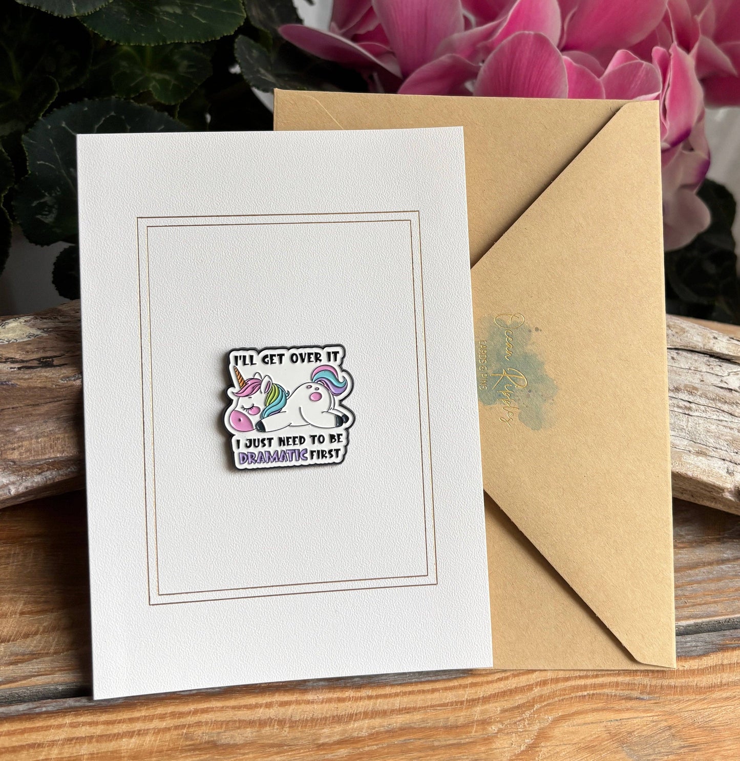 Ocean Ripples - I'll Get Over It... Pin Badge Card