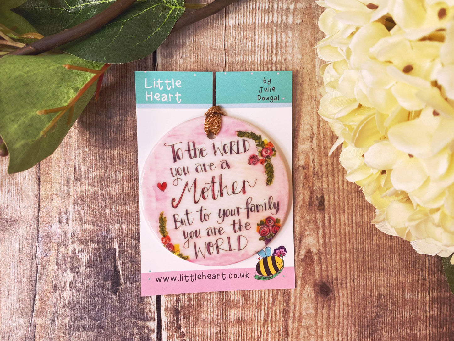 Little Heart - To the World you are a Mother Little Ceramic Hanging Circle