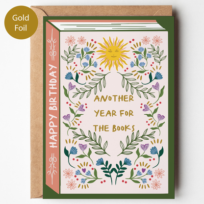 Not Today Tuesday - Bookish Birthday Card | Book Lover | Die Cut | Gold Foil