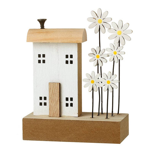 Heaven Sends - WOODEN HOUSE WITH FLOWERS ORNAMENT