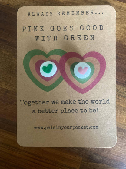 Pals in your Pocket - Emerald Pink Heart Keepsake Inspired By Witch Movie