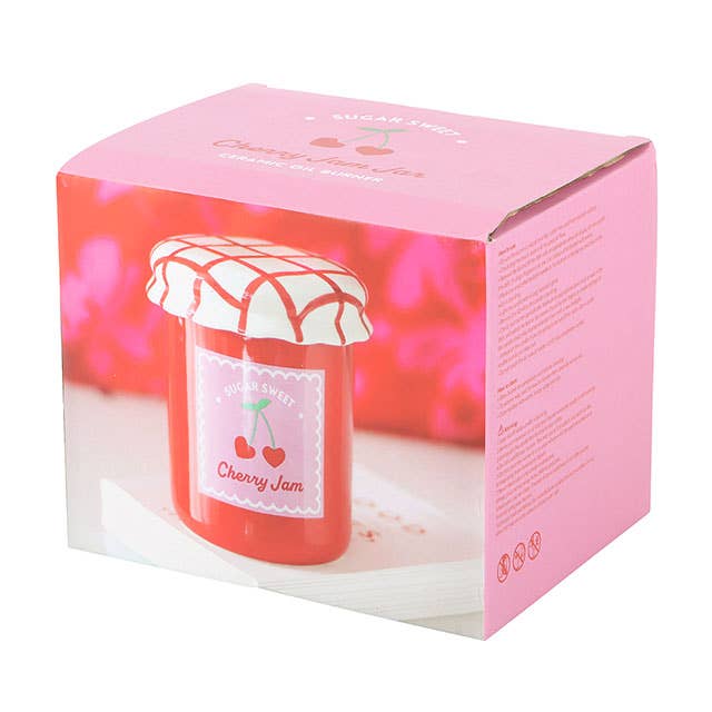 Cherry Jam Jar Oil Burner and Wax Warmer - valentines gift, birthday gift, mothers day gift