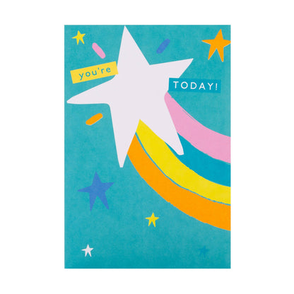 Hallmark - Kids' Birthday Card with Rainbow Star & Stickers