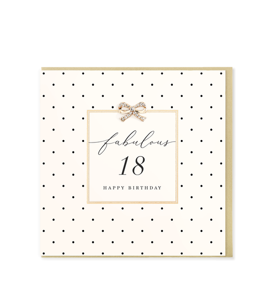 Hearts Designs - Fabulous 18 Happy Birthday, Embellished Greetings Card