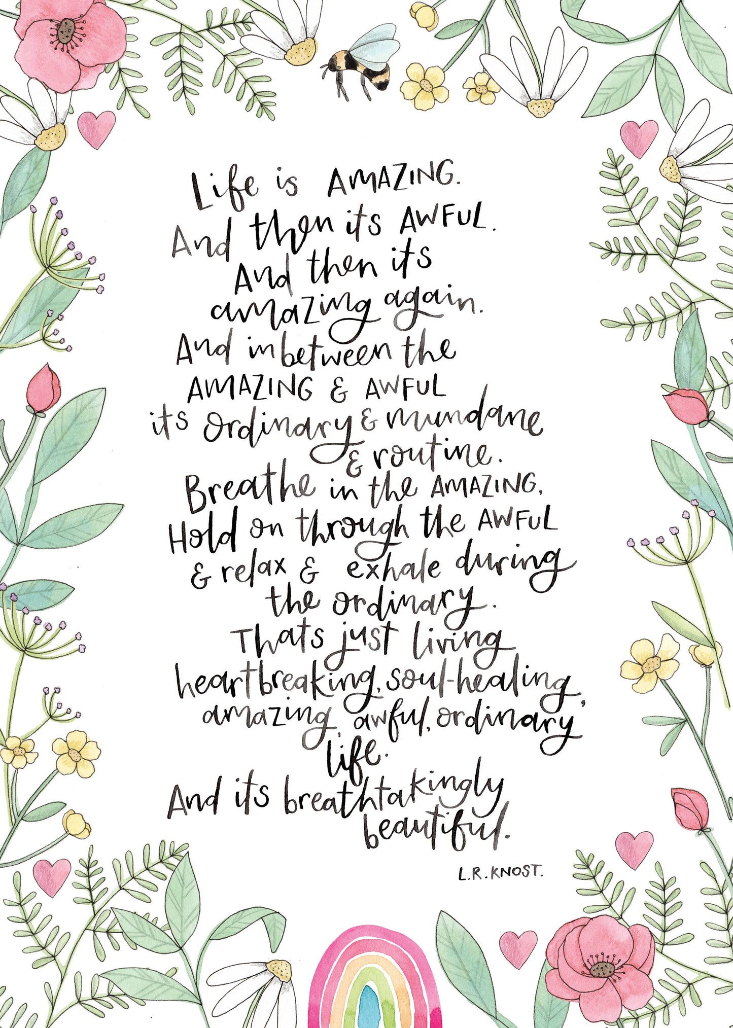 Nova & Me - Life is Amazing Wildflower A4 Print