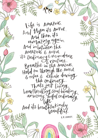 Nova & Me - Life is Amazing Wildflower A4 Print