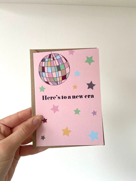 Gallerybylara - Taylor Swift inspired greeting card. "Here's to a new era"A6
