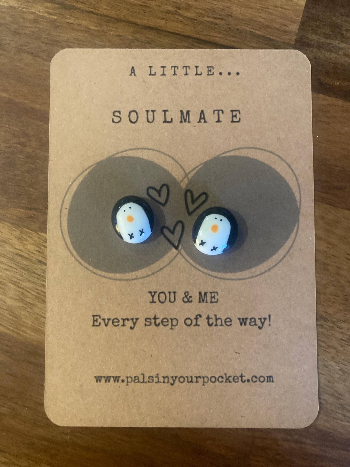 Pals in your Pocket - Penguin Pebbles Set. Couples Gift. Best Friends Gift. 