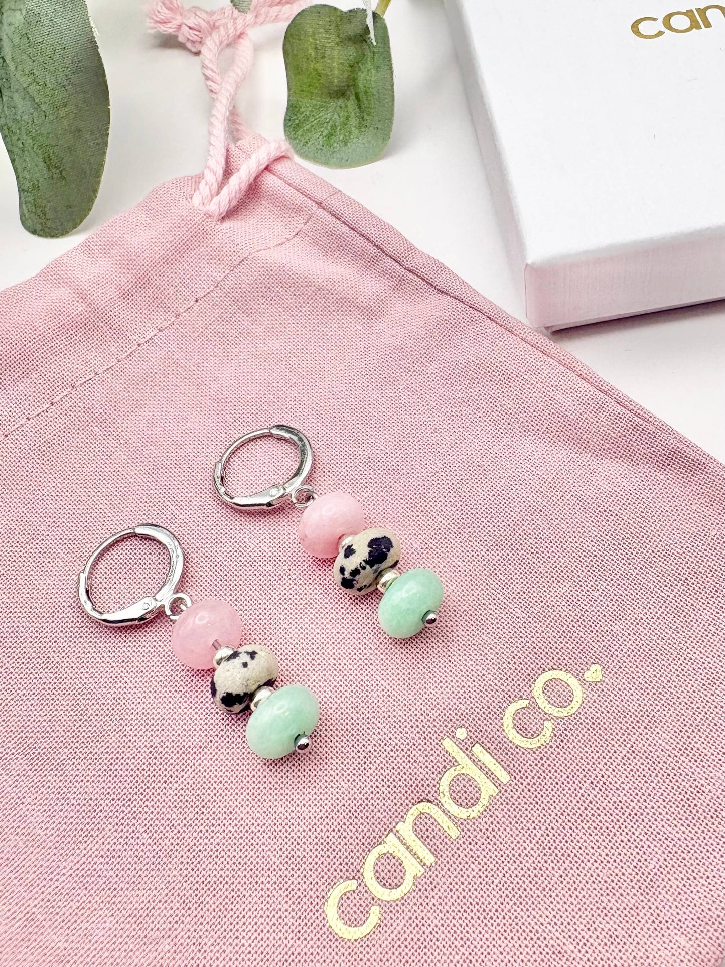 Candi Co Jewellery - Pastel Candy Huggie Hoop Earrings - Silver-Plated