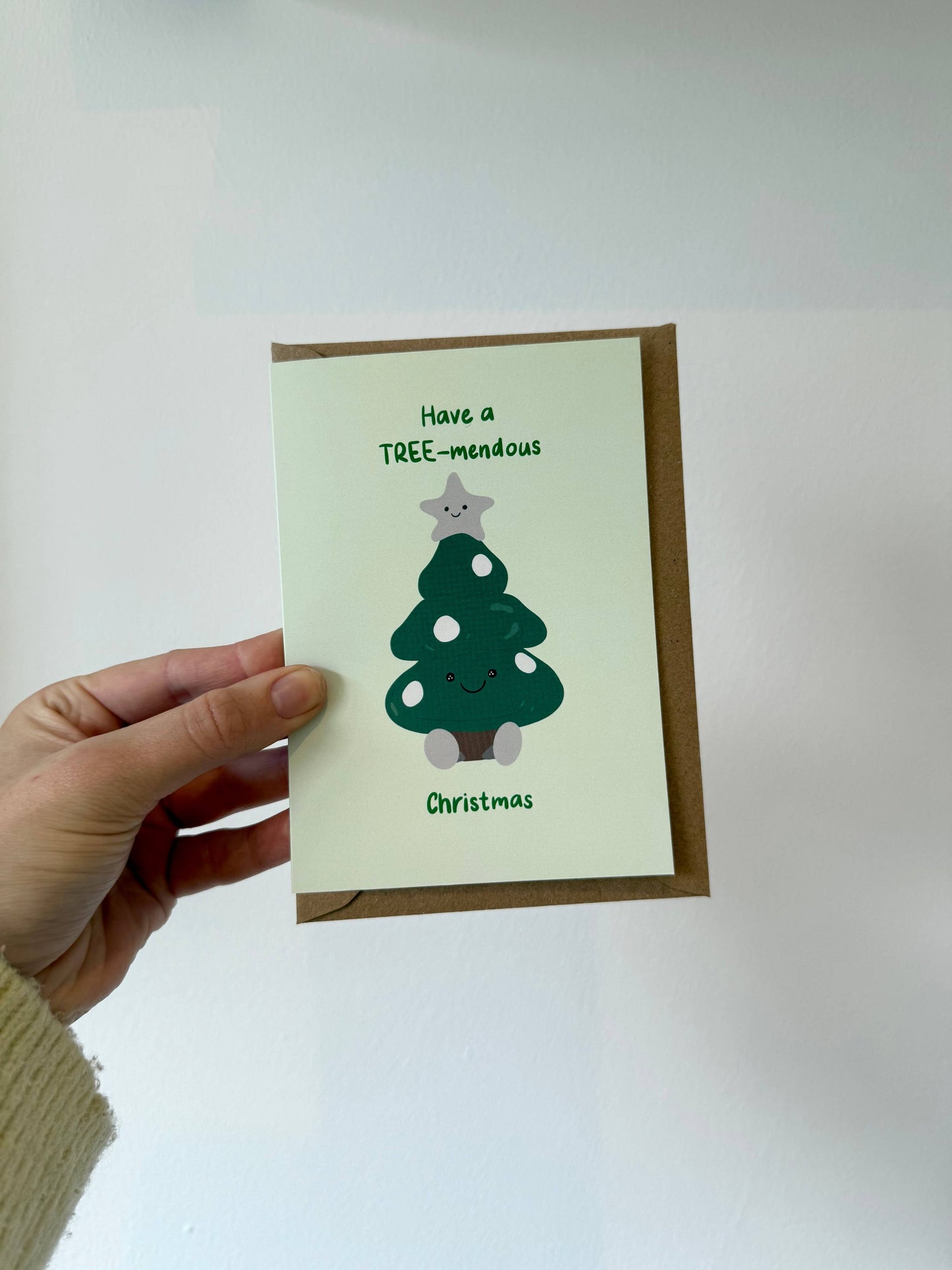 Gallerybylara - "Have a tree-mendous Christmas" card. Cuddly toy. A6.