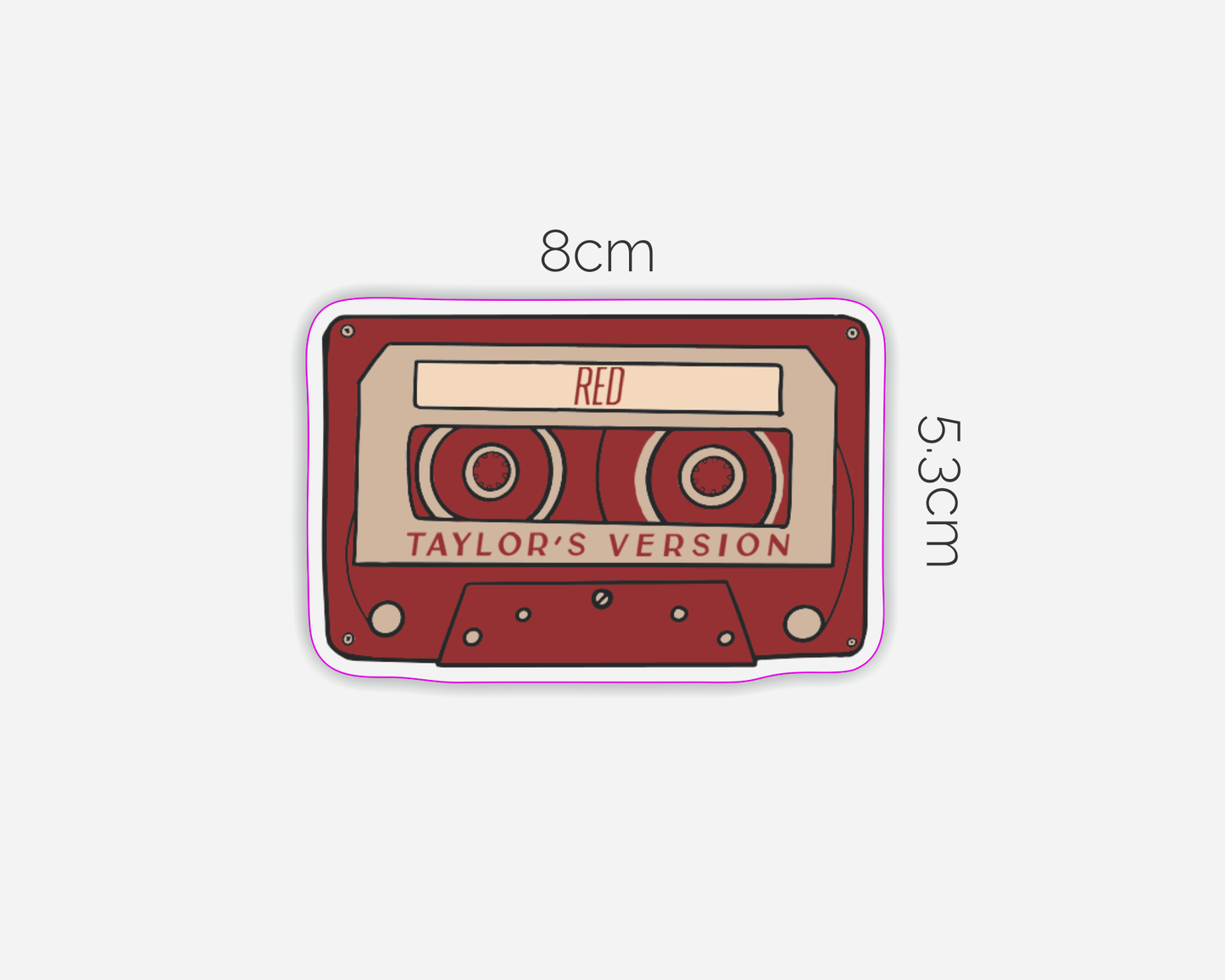 Danni Boden Designs - Red Album Inspired Cassette Tape Sticker  - Taylor Swift