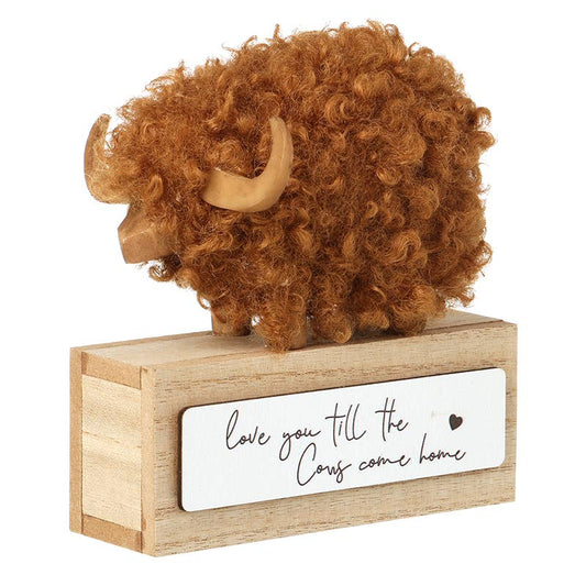 Heaven Sends - Highland Cow Love You Wooden Dec