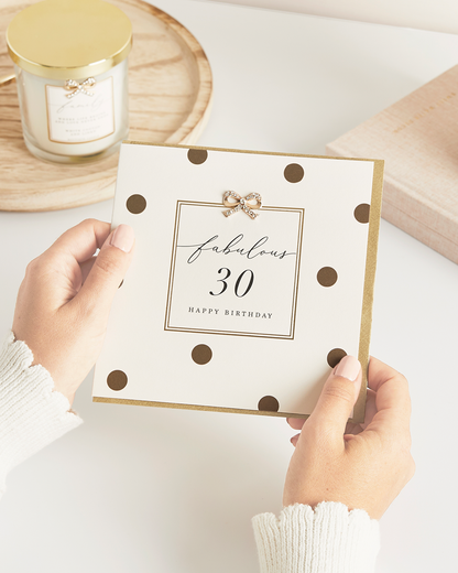 Hearts Designs - Fabulous 30 Happy Birthday, Embellished Greetings Card