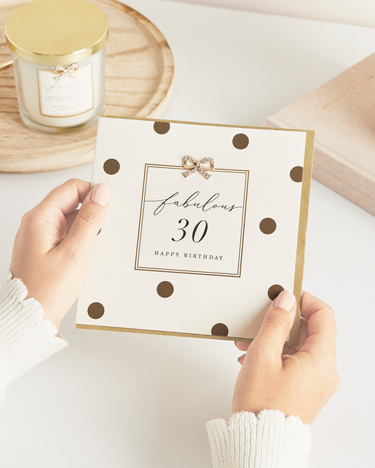 Hearts Designs - Fabulous 30 Happy Birthday, Embellished Greetings Card