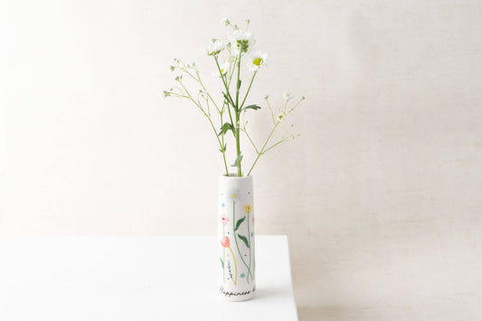 CGB Giftware - Happiness Blooms From Within Ceramic Floral Bud Vase  •