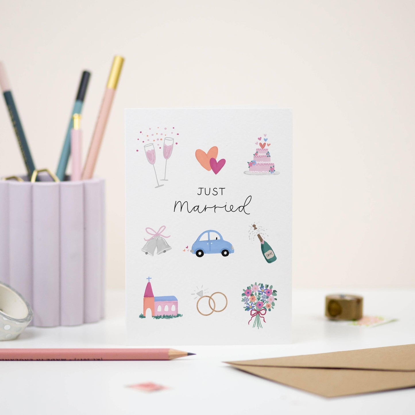 Elizabeth Mugridge - Just Married | Wedding Car | Wedding Cake Card 