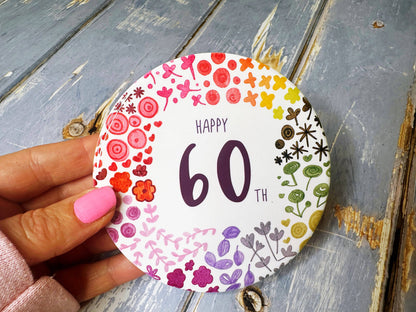 Little Heart - 60 Round Floral Ceramic Coaster