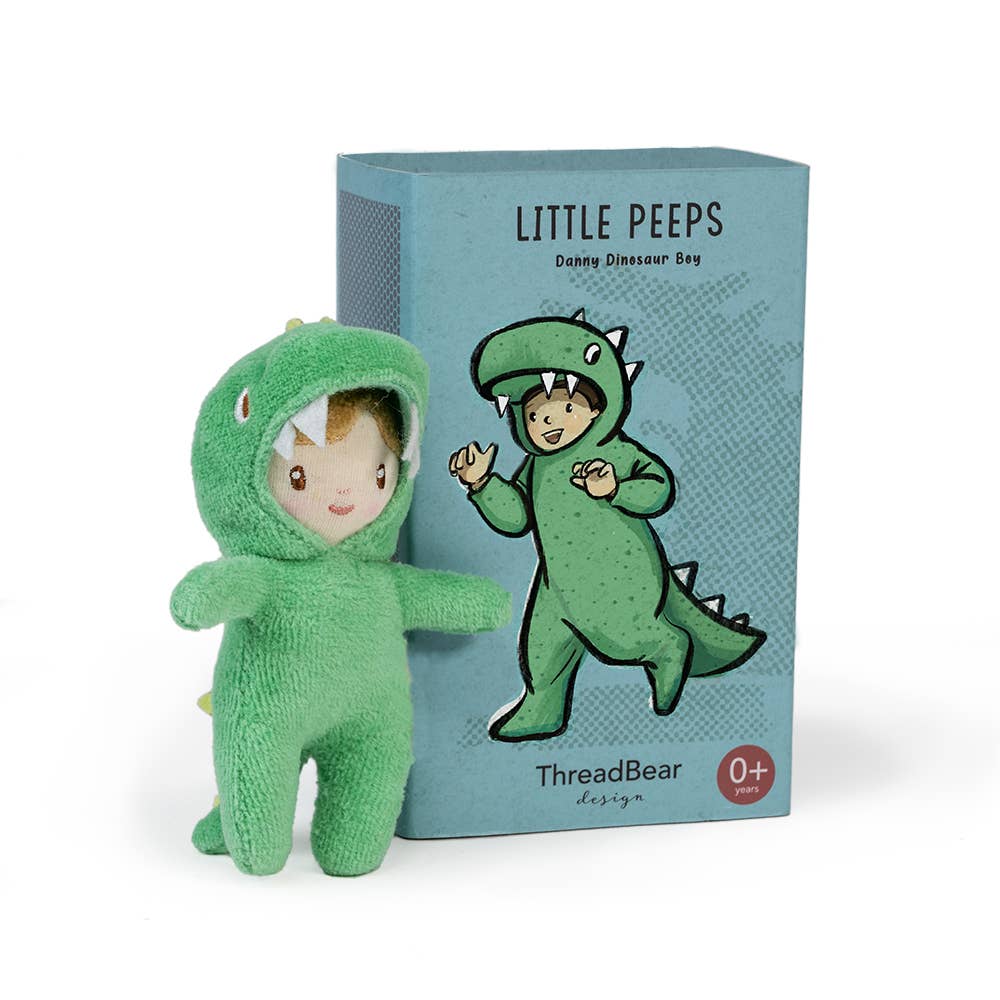 ThreadBear Design UK/EU - ThreadBear Little Peeps Danny Dinosaur - Matchbox doll 12cm