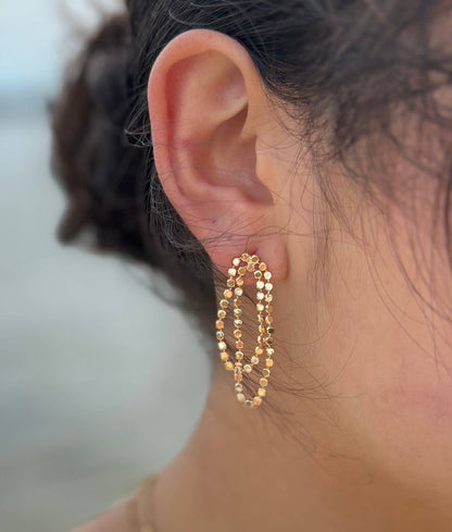 Ocean Ripples - 14ct Gold Plated Chain Earrings