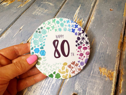 Little Heart - 80 Round Floral Ceramic Coaster