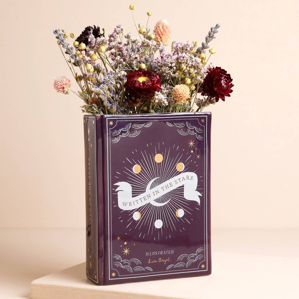 Lisa Angel - Ceramic Navy Celestial Book Vase