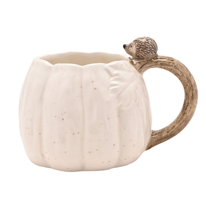 PUMPKIN MUG WITH HEDGEHOG ON THE HANDLE