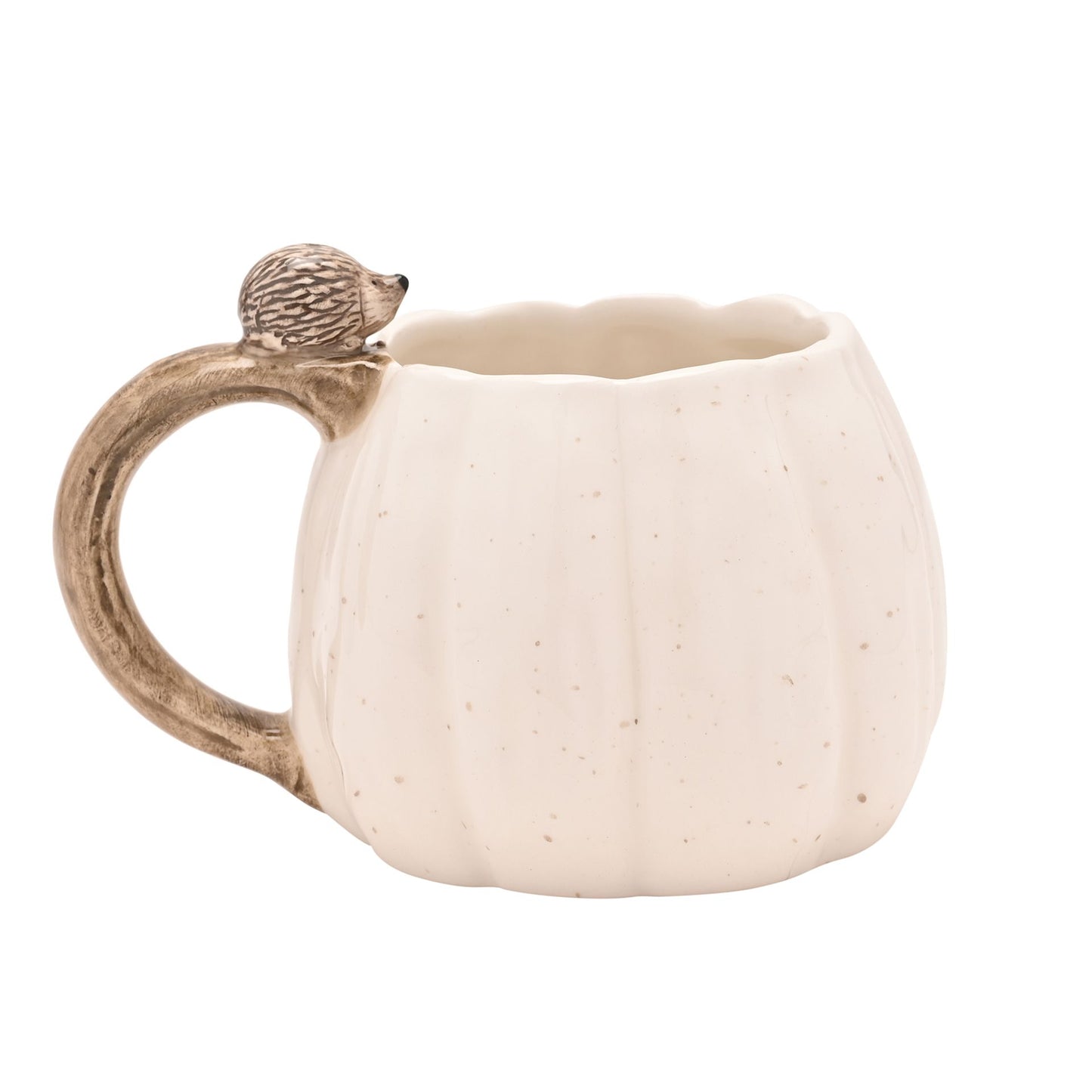 PUMPKIN MUG WITH HEDGEHOG ON THE HANDLE
