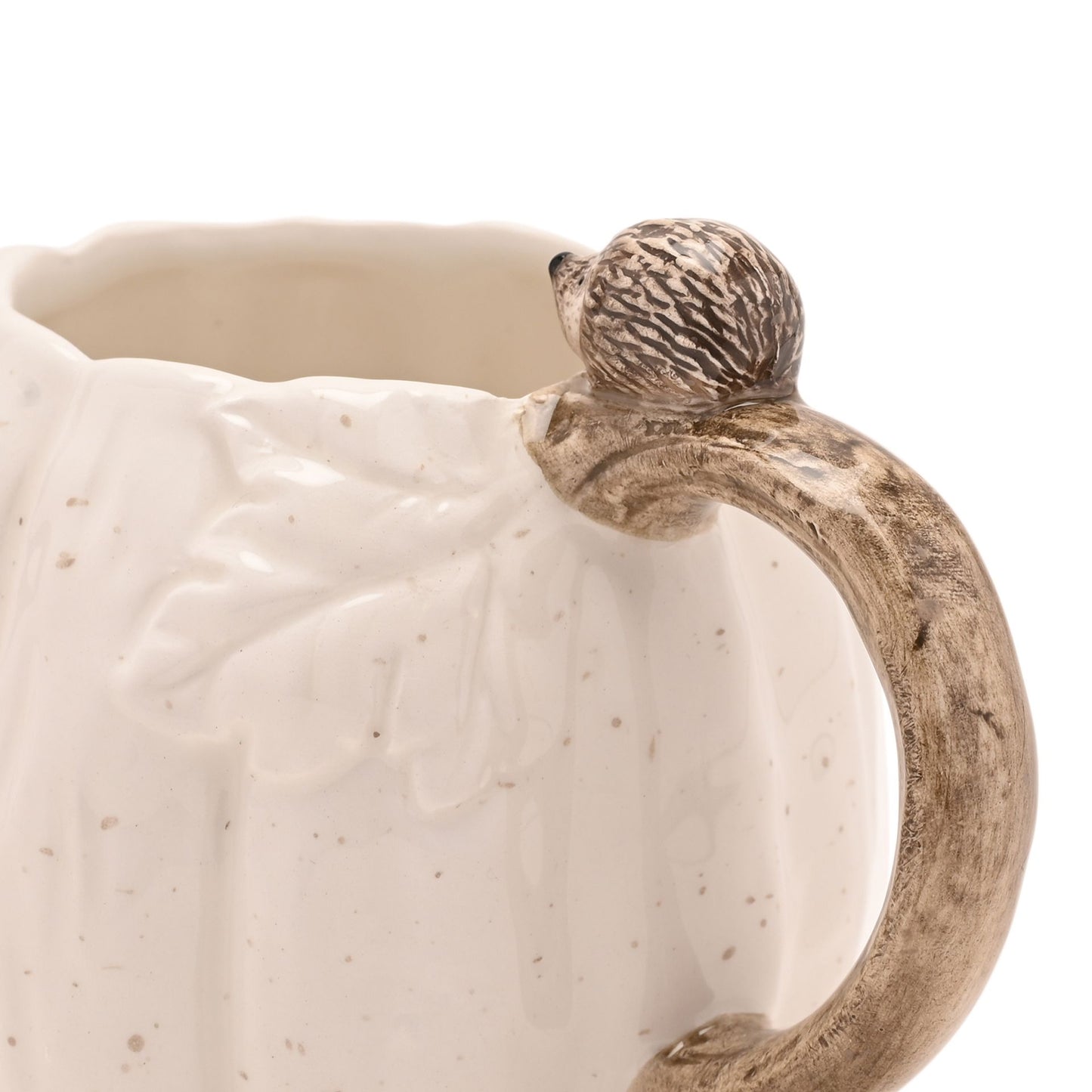 PUMPKIN MUG WITH HEDGEHOG ON THE HANDLE