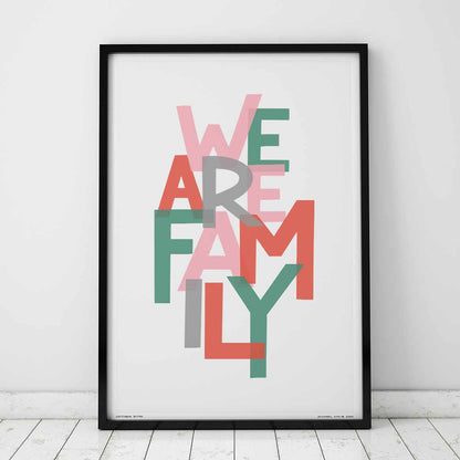Sketchbook Design - We Are Family Song Lyric Typography Print
