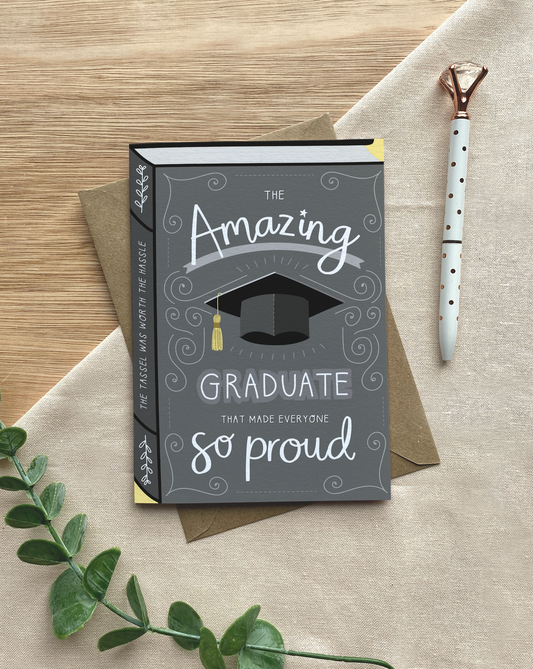 Two For Joy Illustration - Amazing Graduate – Luxury Book Greeting Car