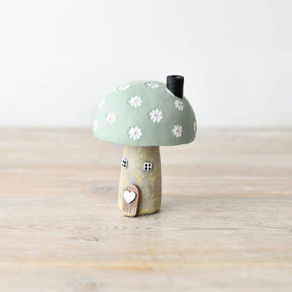 Gainsborough Giftware x Portland Living - Green flower roof house ornament, 10cm