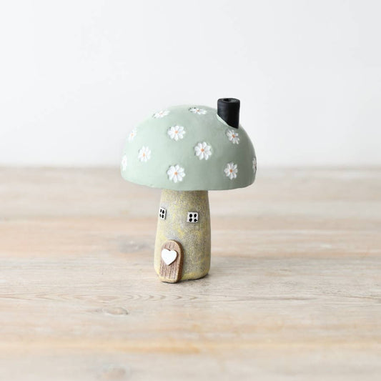Green flower roof house ornament, 10cm