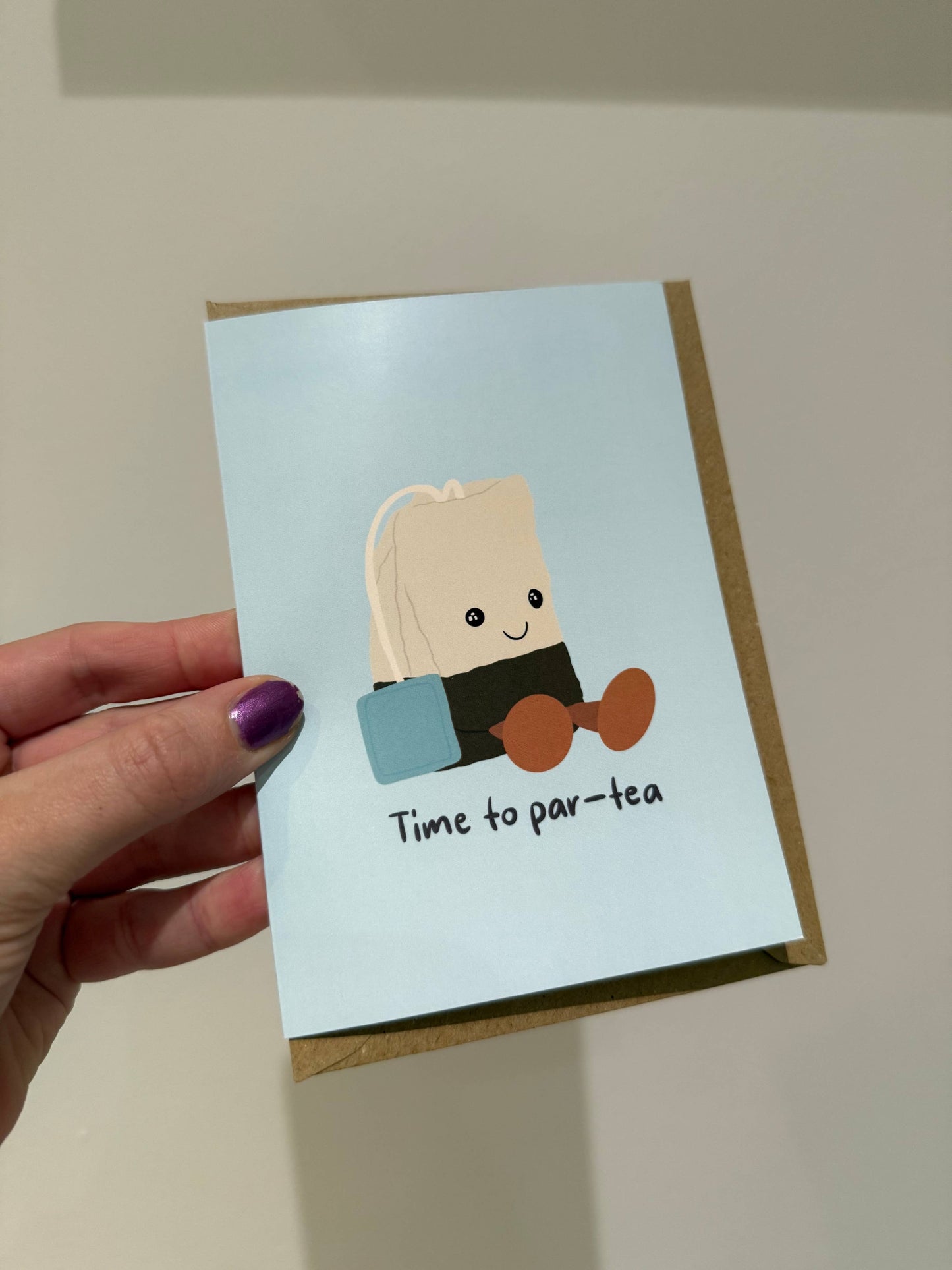 Gallerybylara - “Time to par-tea" birthday card. Teabag. A6 - Jellycat inspired