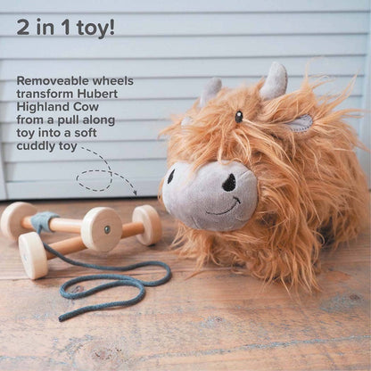 Little Bird Told Me Uk - Hubert Highland Cow Pull Along Toy