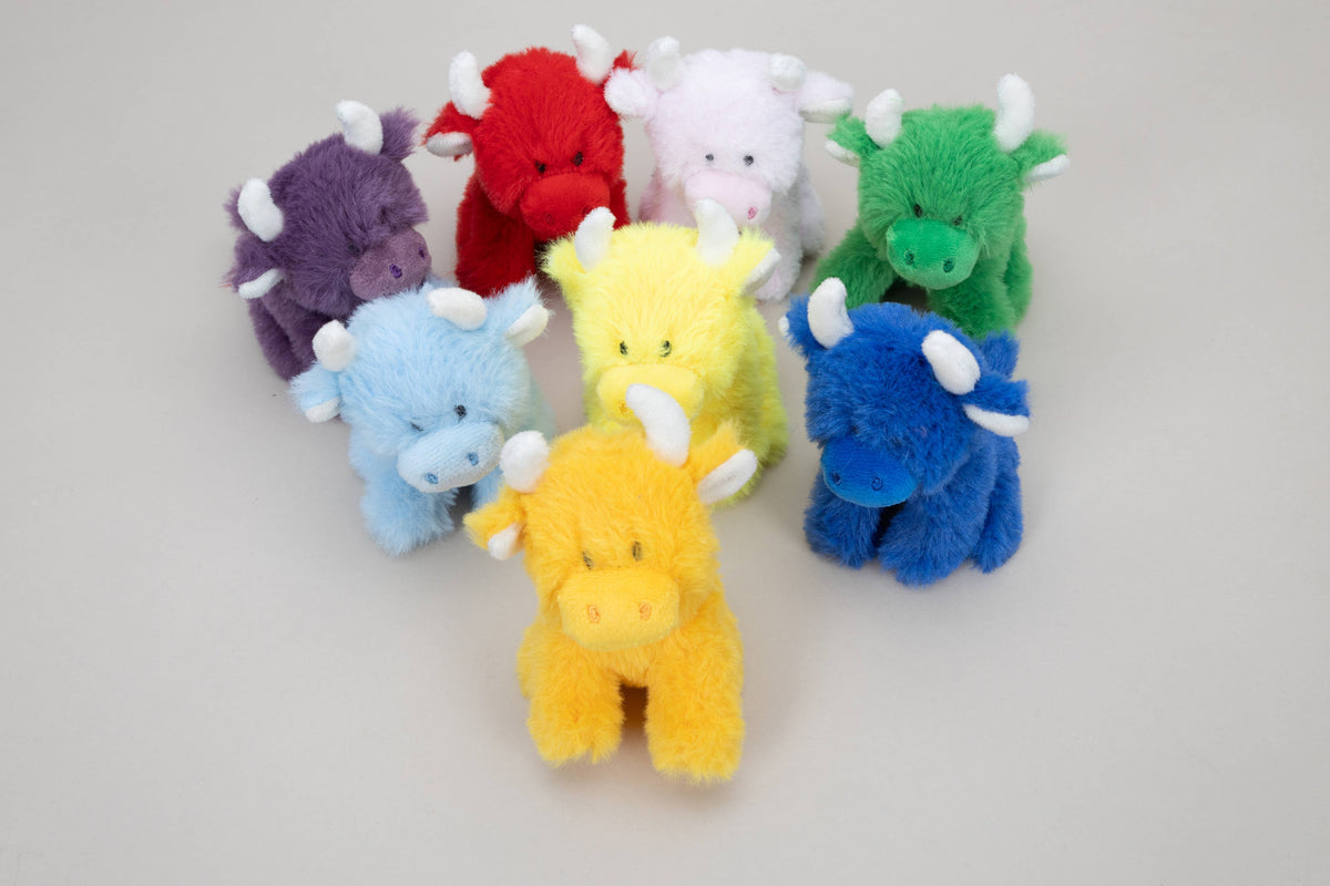 Jomanda Soft Toys & Accessories - UK Based - Baby Blue Mini Highland Cow Soft Toy COOllectible Cow